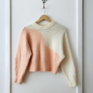 & Other Stories Alpaca Color Block Cropped Sweater